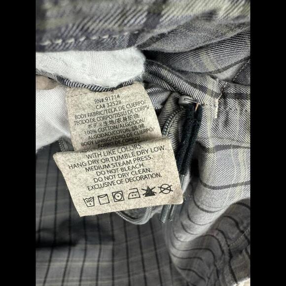 Armani Exchange Reversible Jacket Cotton Brown Gray Plaid Size S - Picture 8 of 8